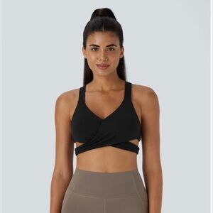 [S] NWT Halara Crossover Hem Cut Out Racerback Yoga Sports Bra